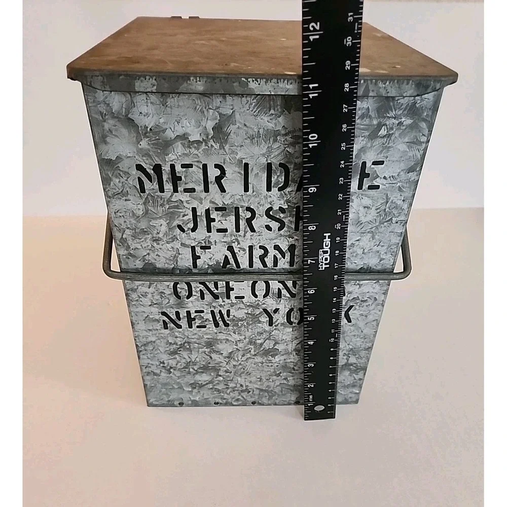 VTG‎ Milk Box Galvanized Metal Front Porch Primitive Decor Oneonta NY